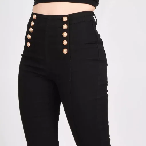 JEANS Farkut>Girl Vivi Buttons stretch-housut musta