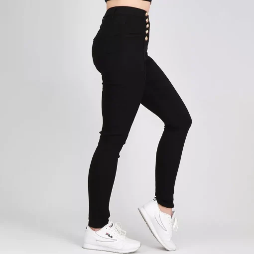 JEANS Farkut>Girl Vivi Buttons stretch-housut musta