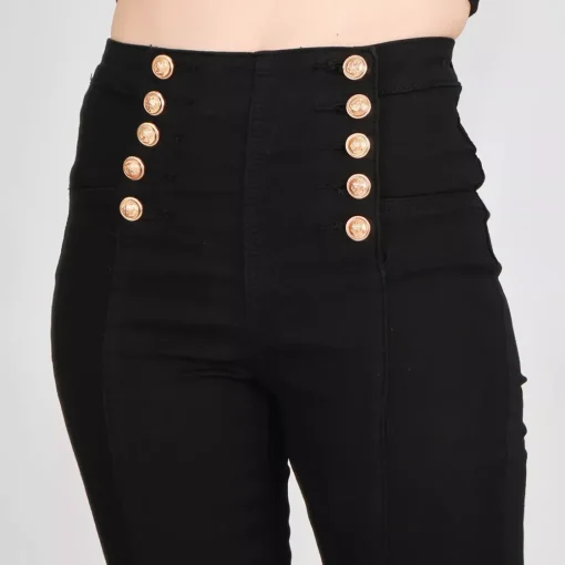 JEANS Farkut>Girl Vivi Buttons stretch-housut musta