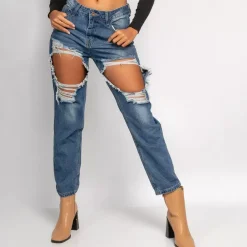 JEANS Farkut>Girl Vivi Mom Super Ripped farkut sininen
