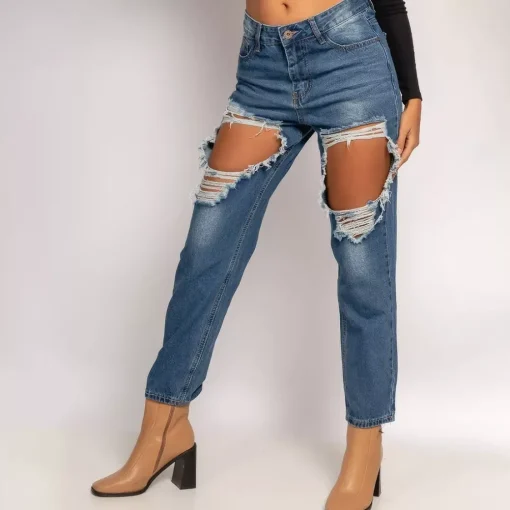 JEANS Farkut>Girl Vivi Mom Super Ripped farkut sininen
