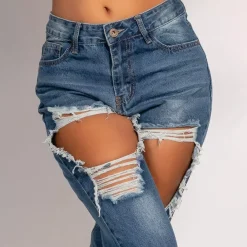 JEANS Farkut></noscript>Girl Vivi Mom Super Ripped farkut sininen