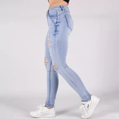 JEANS Farkut></noscript>Girl Vivi push up stretchfarkut vaaleansininen