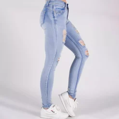 JEANS Farkut></noscript>Girl Vivi push up stretchfarkut vaaleansininen