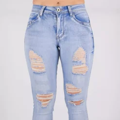 JEANS Farkut></noscript>Girl Vivi push up stretchfarkut vaaleansininen