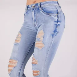 JEANS Farkut></noscript>Girl Vivi push up stretchfarkut vaaleansininen