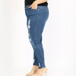 JEANS Farkut | Plus!>Girl Vivi revityt stretchfarkut sininen