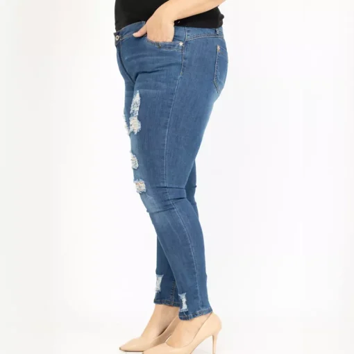 JEANS Farkut | Plus!>Girl Vivi revityt stretchfarkut sininen