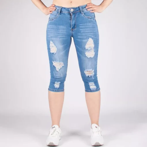 JEANS Shortsit Ja Caprit | Farkut>Girl Vivi Ripped farkkucaprit v.sininen