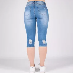 JEANS Shortsit Ja Caprit | Farkut></noscript>Girl Vivi Ripped farkkucaprit v.sininen