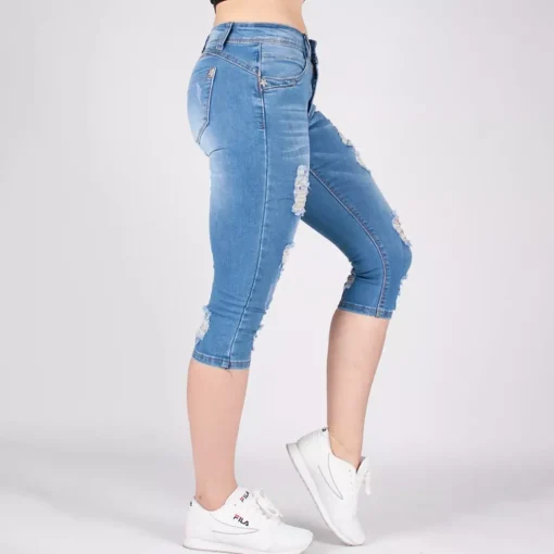 JEANS Shortsit Ja Caprit | Farkut>Girl Vivi Ripped farkkucaprit v.sininen