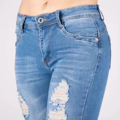 JEANS Shortsit Ja Caprit | Farkut></noscript>Girl Vivi Ripped farkkucaprit v.sininen