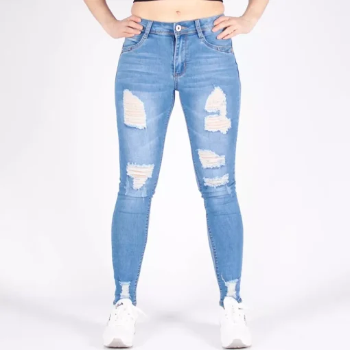 JEANS Farkut>Girl Vivi ripped skinny stretchfarkut vaaleansininen