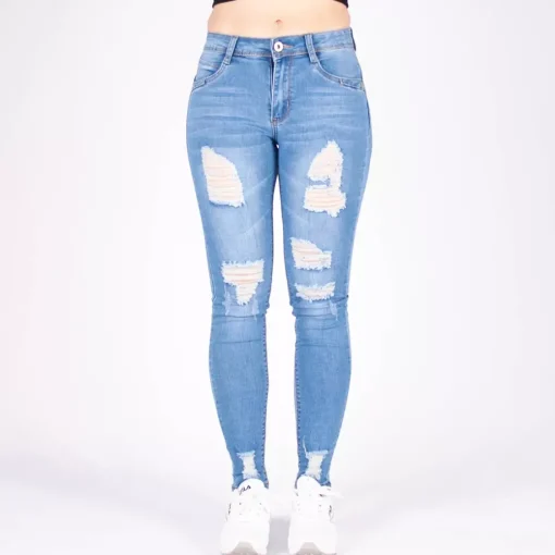 JEANS Farkut>Girl Vivi ripped skinny stretchfarkut vaaleansininen