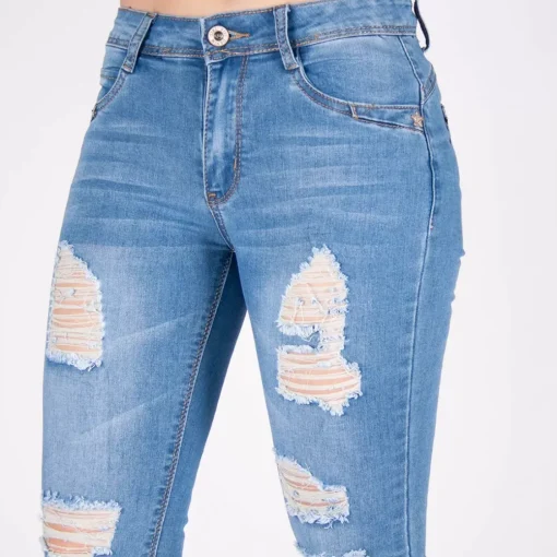 JEANS Farkut>Girl Vivi ripped skinny stretchfarkut vaaleansininen