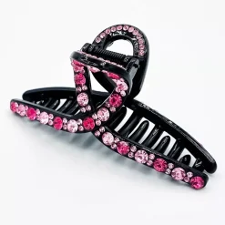 JEANS Hiustarvikkeet>Hainhammasklipsi strasseilla 11 cm musta/fuksia