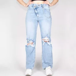 JEANS Farkut>i8DENIM revityt strechfarkut vaaleansininen
