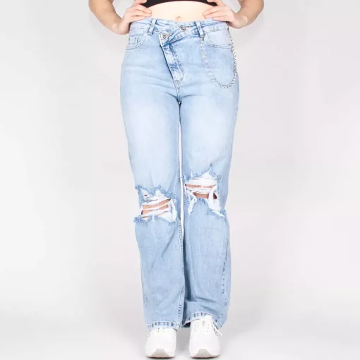 JEANS Farkut>i8DENIM revityt strechfarkut vaaleansininen