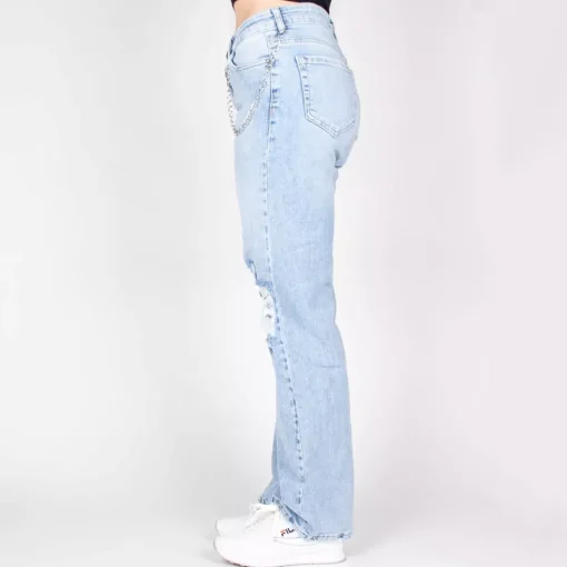 JEANS Farkut>i8DENIM revityt strechfarkut vaaleansininen
