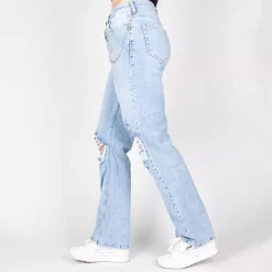 JEANS Farkut></noscript>i8DENIM revityt strechfarkut vaaleansininen