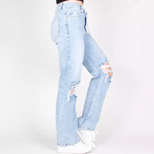 JEANS Farkut>i8DENIM revityt strechfarkut vaaleansininen