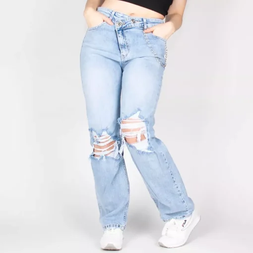 JEANS Farkut>i8DENIM revityt strechfarkut vaaleansininen