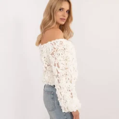 JEANS Pitkähihaiset Paidat></noscript>Italy Fashion 3D applikoitu paita l.valkoinen