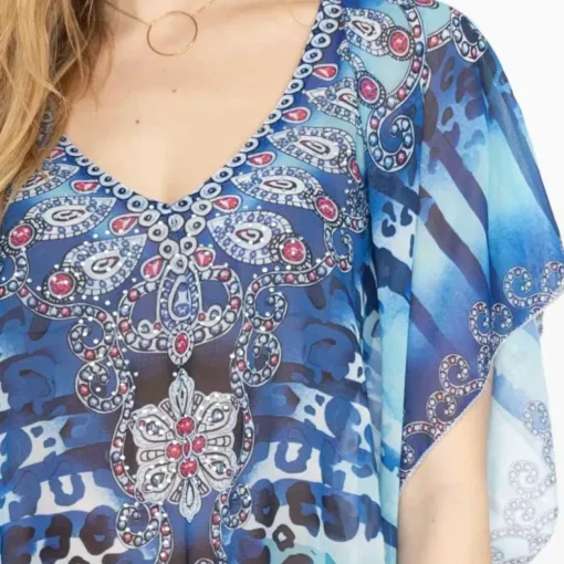JEANS Maksimekot | Plus!>Kaftaani pantterikuvio sininen