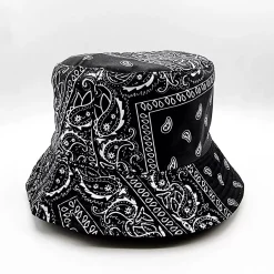 JEANS Kesähatut>Kalastajanhattu musta paisley