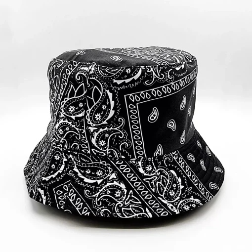 JEANS Kesähatut>Kalastajanhattu musta paisley