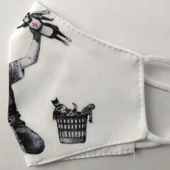 JEANS Kasvosuojat></noscript>Kasvosuoja poika ja nalle/valkoinen