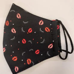 JEANS Kasvosuojat>Kasvosuoja puuvillainen Kisses & Lashes musta