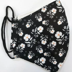 JEANS Kasvosuojat></noscript>Kasvosuoja puuvillainen valkoiset pikkukukat musta