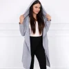 JEANS Takit>Kesi Base trikootakki hupulla vaaleanharmaa