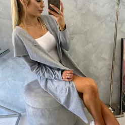 JEANS Takit></noscript>Kesi Base trikootakki hupulla vaaleanharmaa