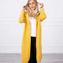 JEANS Neuleet>Kesi Basic neuletakki hupulla mustard
