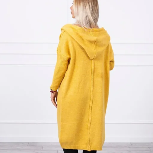 JEANS Neuleet>Kesi Basic neuletakki hupulla mustard