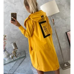 JEANS Takit | Plus!></noscript>Kesi Believe trikootakki hupulla mustard