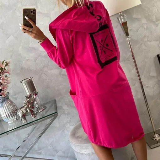JEANS Takit | Plus!>Kesi Believe trikootakki hupulla fuksia