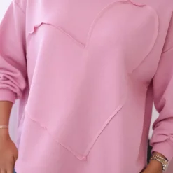 JEANS Pitkähihaiset Paidat>Kesi Big Heart collegepaita pinkki