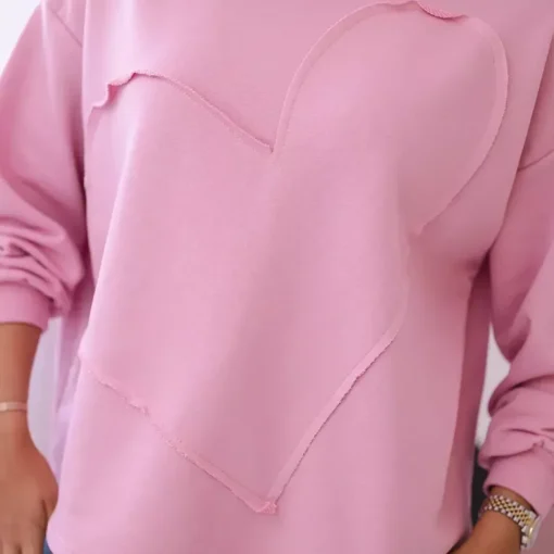 JEANS Pitkähihaiset Paidat>Kesi Big Heart collegepaita pinkki