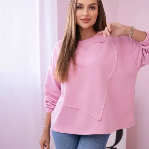 JEANS Pitkähihaiset Paidat>Kesi Big Heart collegepaita pinkki