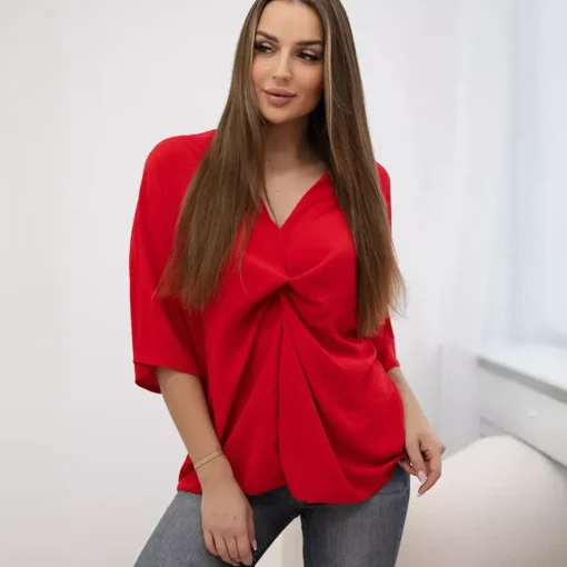 JEANS Lyhythihaiset Paidat Ja Topit>Kesi Catrina solmupaita punainen