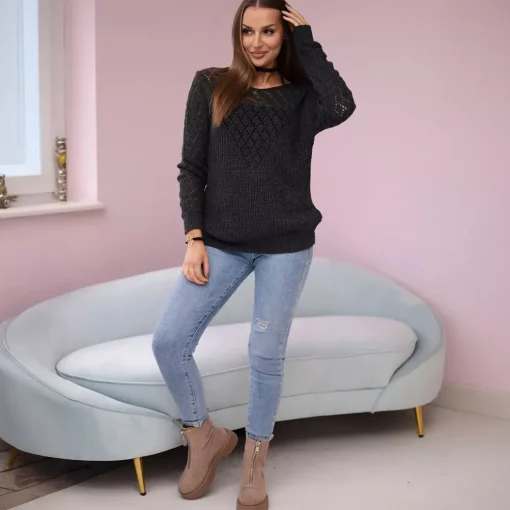 JEANS Neuleet>Kesi Decorative neulepaita grafiitti