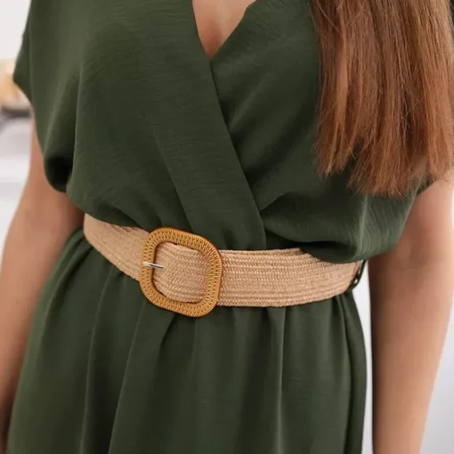 JEANS Maksimekot>Kesi Deena mekko vyöllä khaki