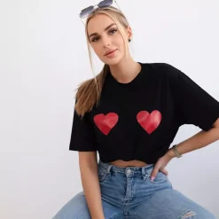 JEANS Lyhythihaiset Paidat Ja Topit>Kesi Emilie t-paita musta