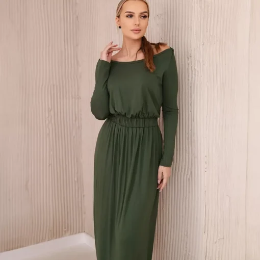 JEANS Maksimekot>Kesi Haley ekstrapitkä trikoomekko khaki