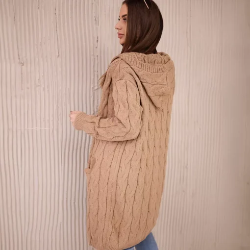 JEANS Neuleet>Kesi Hood neuletakki kameli