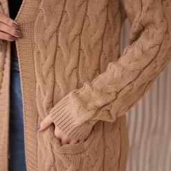 JEANS Neuleet></noscript>Kesi Hood neuletakki kameli