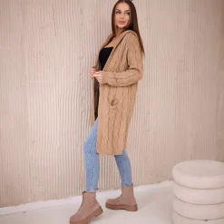 JEANS Neuleet></noscript>Kesi Hood neuletakki kameli
